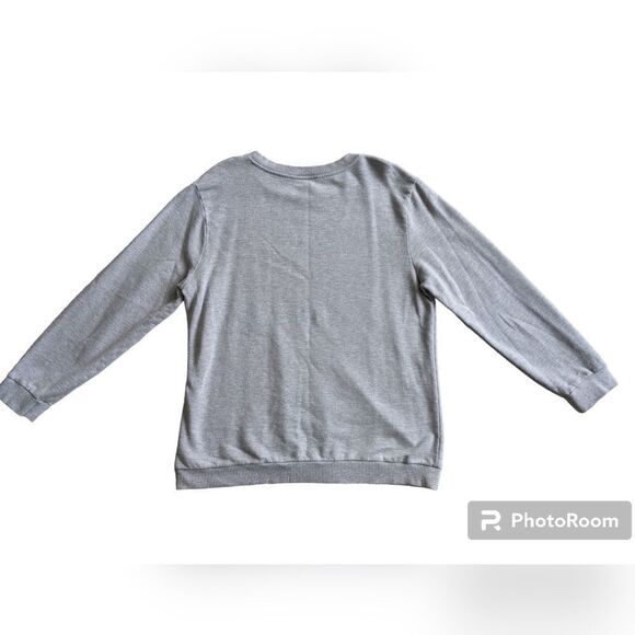 Women's Grey Topshop crew sweatshirt/ sweater basic solid color L casual size 10 - Picture 3 of 3